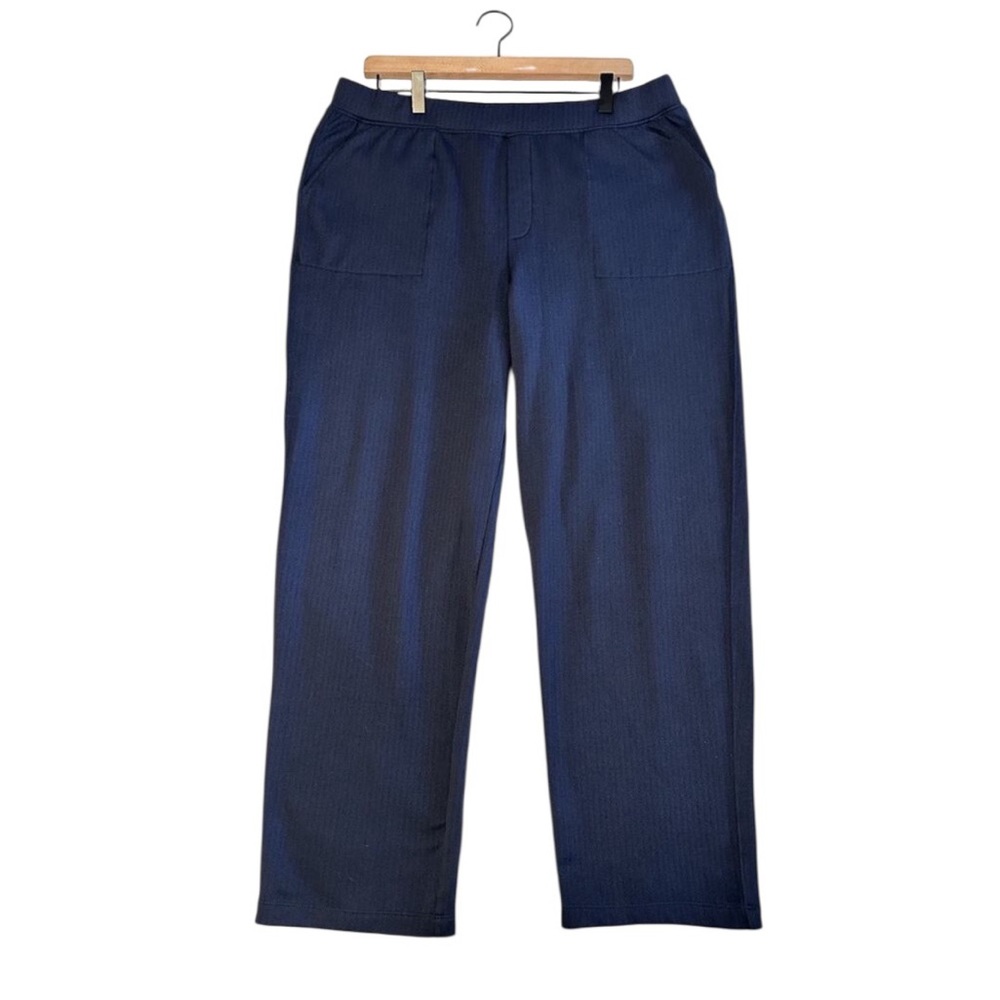 Mondetta Women's Herringbone Straight Leg Pants, Blue, Size XL